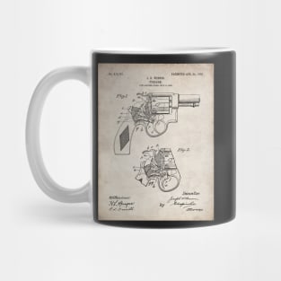 Hand Gun Revolver Patent - Gun Loving Self Defense Art - Antique Mug